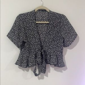 Floral Front Tie Top